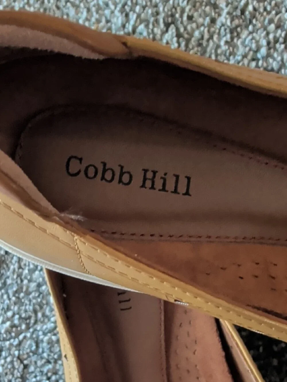 Cobb Hill by New Balance Tan Perforated Slip-On Loafers